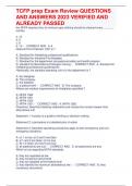 TCFP prep Exam Review QUESTIONS AND ANSWERS 2023 VERIFIED AND ALREADY PASSED