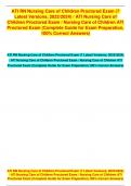 ATI RN NURSING CARE OF CHILDREN PROCTORED EXAM &lpar;7 LATEST VERSIONS&vert; &rpar; ALL GRADED A&plus;