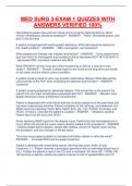 MED SURG 3-EXAM 1 QUIZZES WITH ANSWERS VERIFIED 100&percnt;