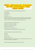 APMLE - LEA Practice Q's &vert; 75 Questions with 100&percnt; Correct Answers &vert; Latest Update &vert; Verified