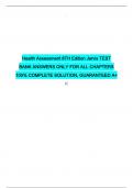Health Assessment 8TH Edition Jarvis TEST BANK ANSWERS ONLY FOR ALL CHAPTERS 100% COMPLETE SOLUTION, GUARANTEED A+