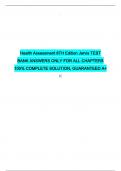 Health Assessment 8TH Edition Jarvis TEST BANK ANSWERS ONLY FOR ALL CHAPTERS 100&percnt; COMPLETE SOLUTION&comma; GUARANTEED A&plus;