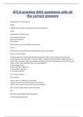 ATLS practice 2023 questions with all the correct answers 