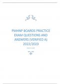 PMHNP BOARDS PRACTICE EXAM QUESTIONS AND ANSWERS &lpar;VERIFIED A&rpar; 2022&sol;2023