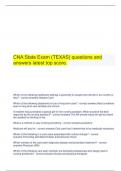  CNA State Exam (TEXAS) questions and answers latest top score.