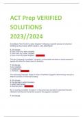 ACT Prep VERIFIED  SOLUTIONS  2023&sol;&sol;2024 
