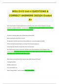 WGU D115 Unit 4 QUESTIONS & CORRECT ANSWERS 2023|24 Graded A+