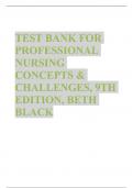 PROFESSIONAL NURSING CONCEPTS & CHALLENGES, 9TH EDITION TEST BANK 2023 LATEST UPDATED 100% RATED A+