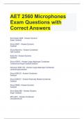 AET 2560 Microphones Exam Questions with Correct Answers 