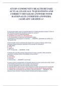 ATI RN COMMUNITY HEALTH RETAKE ACTUAL EXAM ALL 70 QUESTIONS AND CORRECT DETAILED ANSWERS WITH RATIONALES &lpar;VERIFIED ANSWERS&rpar; &vert;ALREADY GRADED A&plus;     