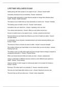 Lifetime wellness exam