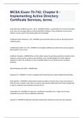 MCSA Exam 70-742, Chapter 8 - Implementing Active Directory Certificate Services, terms