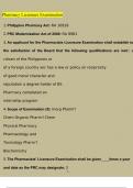 NHA Pharmacy Licensure Exam Questions and Answers Latest &lpar;2023 &sol; 2024&rpar; &lpar;Verified Answers&rpar;