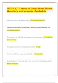 WGU C121 - Survey of United States History&period; Questions and answers&comma; Graded A&plus; 2024
