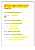 WGU C168 Critical Thinking and Logic&period; Exam Preview Questions&comma; latest Update&period; VERIFIED 2024