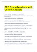 CPC Exam Questions with Correct Answers 