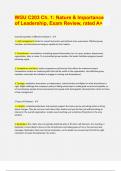 WGU C203 Ch&period; 1&colon; Nature & Importance of Leadership&comma; Exam Review&comma; rated A&plus; 2024