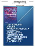 Applied Pathophysiology A Conceptual Approach to the Mechanisms of Disease 4th Edition Braun Test Bank | FULLY COVERED