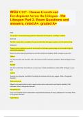 WGU C217 - Human Growth and Development Across the Lifespan - the Lifespan Part 2. Exam Questions and answers, rated A+. graded A+ 2024