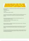 CLG 0010 DOD GOV&period; COM&period; PUR&period; CARD OVERVIEW EXAM &vert; Questions with 100&percnt; Correct Answers &vert; Latest Update &vert; Verified