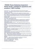  TDSHS Texas Asbestos Inspectors Study Guide | updated 81 questions and answers | 100% verified