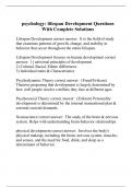 psychology: lifespan Development Questions With Complete Solutions