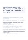 Test Bank for Abnormal Psychology (An Integrative Approach 8th edit) Latest Update (A+ GRADED) 