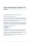 Test Bank for Abnormal Psychology 8th Edition Barlow  Chapters 1,2,3, and 16 Latest Update (A+ GRADED)