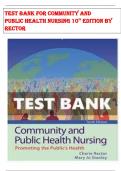 TEST BANK For COMMUNITY AND  PUBLIC HEALTH NURSING 10TH  EDITION By  RECTOR &lpar; 9781975123062&rpar;
