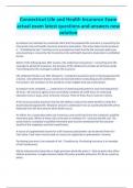Connecticut Life and Health Insurance Exam actual exam latest questions and answers new solutionand answers new solution&period;