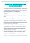 Connecticut life and health Insurance Exam latest exam update 2023