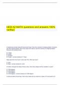  HESI A2 MATH questions and answers 100% verified.