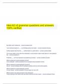  Hesi A2 v2 grammar questions and answers 100% verified.