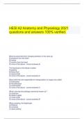  HESI A2 Anatomy and Physiology 2021 questions and answers 100% verified.
