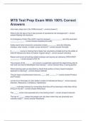 MTS Test Prep Exam With 100% Correct Answers