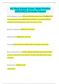 NC Real Estate Exam- State Portion &lpar;2023&sol;2024&rpar; Already Passed