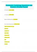 Paramedic Cardiology Questions and  Answers Already Passed &lpar;23&sol;24&rpar;
