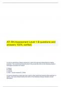   ATI RN Assessment Level 1 B questions and answers 100&percnt; verified&period;