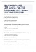 IIBA-ECBA STUDY GUIDE "TECHNIQUES" - CHAPTER 5 (REQUIREMENTS LIFE CYCLE MANAGEMENT) WITH COMPLETE SOLUTIONS 100%2023/2024