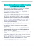 Money Matters final exam With Complete Solutions&lpar;100&percnt; correct&rpar;