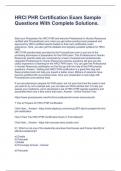HRCI PHR Certification Exam Sample Questions With Complete Solutions&period;