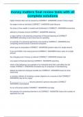 money matters final review tests with all complete solutions