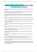 Money Matters Final Exam Review With All Solutions Correct&excl;&excl;