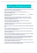 Money Matters Final Exam Review Complete Questions And Answers
