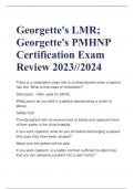 Georgette's LMR;  Georgette's PMHNP  Certification Exam  Review 2023//2024