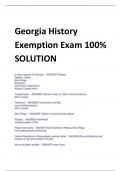 Georgia History  Exemption Exam 100%  SOLUTION