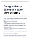 Georgia History  Exemption Exam 100% SOLUTION