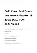 Gold Coast Real Estate  Homework Chapter 12 100% SOLUTION  2023//2024