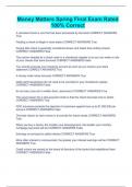 Money Matters Spring Final Exam Rated 100&percnt; Correct