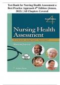 Test Bank for Nursing Health Assessment a Best Practice Approach 4th Edition (Jensen, 2022) | All Chapters Covered